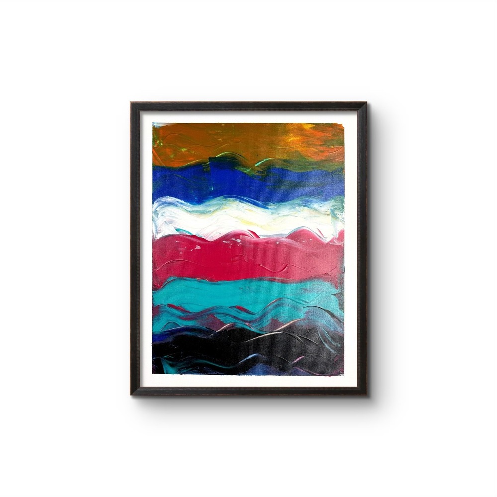 Papa Diouf Original Abstract Painting Acrylic Canvas Multi 16x20 New